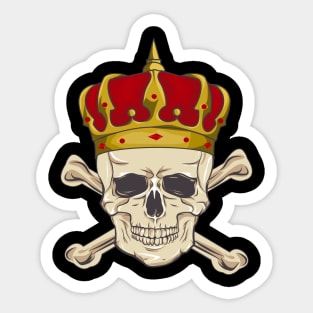 king's skull and crown Sticker